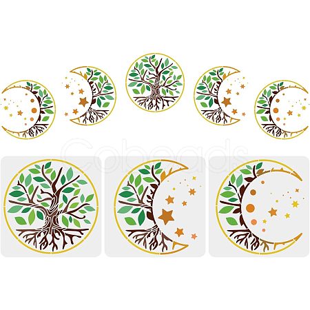 Plastic Drawing Painting Stencils Templates Sets DIY-WH0172-668-1