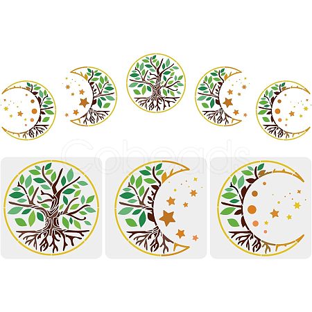 Plastic Drawing Painting Stencils Templates Sets DIY-WH0172-668-1