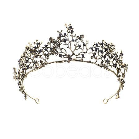 Alloy Rhinestone Crown Hair Bands for Girls Women Wedding Party Decoration HULI-PW0002-007A-1