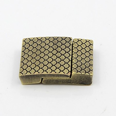 Brass Magnetic Clasps with Glue-in Ends KK-K005-AB-NF-1