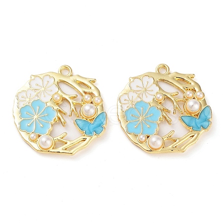 Rack Plating Alloy Enamel Pendants FIND-Q099-06G-03-1