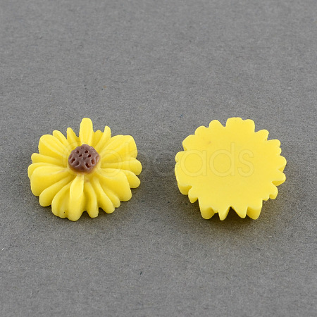 Flatback Hair & Costume Accessories Ornaments Resin Flower Daisy Cabochons CRES-Q101-06-1