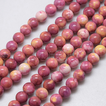 Synthetic Fossil Beads Strands G-L028-6mm-07-1