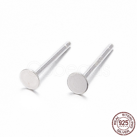 925 Sterling Silver Stud Earring Findings X-STER-K167-045B-S-1