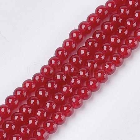 Baking Painted Crackle Glass Bead Strands DGLA-Q023-6mm-YS31-1