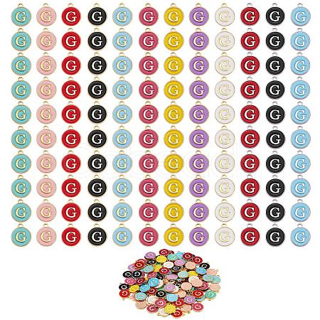 120Pcs 12 Colors Golden Plated Alloy Charms ENAM-SZ0001-64G-1