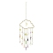 Metal Hanging Suncatchers, Natural Quartz Crystal & Amethyst & Citrine Chips and Glass Tassel for Window Garden Decorations, Cloud, 465mm