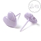 Hypoallergenic Bioceramics Zirconia Ceramic Heart Stud Earrings, No Fading and Nickel Free, Plum, 9.8x9.8mm