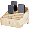 14-Grid Detachable Wooden Cell Phone Storage Box, Mobile Phone Holder, Desktop Organizer Storage Box for Classroom Office, Trapezoid, Wheat, 218x176x150mm