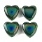 Two Tone Glass Beads, Temperature Sensing Color Changing Beads, Heart, Sea Green, 11.5x12x5.5mm, Hole: 1.2mm