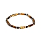 Natural Tiger Eye Bead Stretch Bracelets, with Alloy Beads, Column, Inner Diameter: 5cm