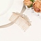 Alloy Hair Combs, with Imitation Plastic Pearl and Rhinestone, Light Gold, 80~120x40~50mm