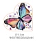 Acrylic Decoration, for Home, Living Room and Bedroom, Heart with Word, Butterfly, 150x150x10mm