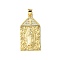 Real 18K Gold Plated Brass Micro Pave Clear Cubic Zirconia Pendants, House, 32x16.5x3mm, Hole: 3.5x6.5mm