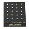 304 Stainless Steel Stud Earrings, with Glass Beads, Stainless Steel Color, Mixed Color, 0.51x0.12 inch(1.3x0.3cm)