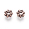 Tibetan Style Alloy Daisy Spacer Beads, Flower, Lead Free & Cadmium Free, Red Copper, 4.5x1.5mm, Hole: 1mm