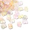 Gradient Color Transparent Acrylic Beads, with Golden Foil, Butterfly, Pearl Pink, 7.5x10x3.5mm, Hole: 1.5mm, hole: 1.5mm, about: 3571pcs/500g