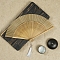 Chinese Style Wood Folding Fan with Tassel, for Party Wedding Dancing Decoration, Tan, 210mm