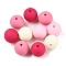 Rubberized Style Imitated Silicone Acrylic Beads, Round, Mixed Color, 13.5~14x13mm, Hole: 2mm