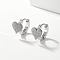 Non-Tarnish Fashionable Classic Heart Stainless Steel Hoop Earrings for Women, Stainless Steel Color