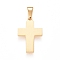 304 Stainless Steel Pendants, Cross, Golden, 18x12x1.5mm, Hole: 6x2.5mm