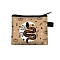 Rectangle Printed Polyester Wallet Zipper Purse, for Kechain, Card Storage, Eye, 11x13.5cm