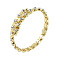 Brass Crystal Rhinestone Bangles for Women, Real 18K Gold Plated, 8-3/8 inch(21.2cm)