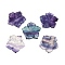 Natural Colorful Fluorite Carved Pendants, Flower Charms, 28.5x29.5x5mm, Hole: 1.2mm