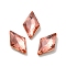 Glass Rhinestone Cabochons, Point Back & Back Plated, Faceted, Rhombus, Padparadscha, 10x6x2.5mm