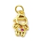 Brass Micro Pave Cubic Zirconia Pendants, Real 18K Gold Plated, Boy Charms, Colorful, 15x8.5x2mm, Hole: 3mm