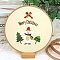 Christmas Theme Embroidery Kits, Including Embroidery Cloth & Thread, Needle, Instruction Sheet, Bear, 220x150mm