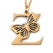 PVD Vacuum Plating 201 Stainless Steel Necklaces, Letter Z, 12.09 inch(30.7cm) pendant: about 20x25mm.