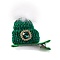 Christmas Party Hair Accessories, Knitted Hat Cloth Rhinestone Alligator Hair Clip, with Iron Clip, Green, 48.6x50x14.7mm