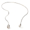 Brass Choker Necklaces, Lead Free & Cadmium Free, Teardrop, Platinum, Inner Diameter: 6.04 inch(15.35cm)