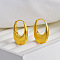 Oval Brass Hoop Earrings for Women, Real 18K Gold Plated, 29x18mm