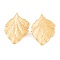 Ion Plating(IP) 304 Stainless Steel Stud Earrings for Women, Golden, Leaf, 35x24mm