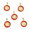 Brass Enamel Pendants KK-P209-02G-RS-2