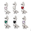 Rack Plating Alloy Rhinestone Pendants PALLOY-F311-20P-1