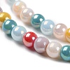 Opaque Electroplate Glass Beads Strands GLAA-P056-4mm-A01-3