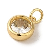 Brass with Single Clear Cubic Zirconia Pendants KK-R162-019G-2