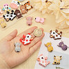 CHGCRAFT 18Pcs 18 Styles Cow/Cattle Food Grade Silicone Beads SIL-CA0002-86-3