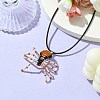 Braided Glass Seed Bead Spider Pendant Necklaces NJEW-MZ00036-02-2