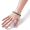 Natural Emerald Round Beaded Stretch Bracelet BJEW-JB07656-3