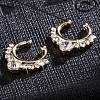Personality Brass Cubic Zirconia Clip-on Nose Septum Rings AJEW-EE0002-001G-01-3
