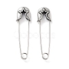 Star 316 Surgical Stainless Steel Safety Pin Hoop Earrings for Women EJEW-Z050-31C-AS-1