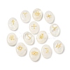 13Pcs Natural Quartz Crystal Rune Stone G-C095-02B-1