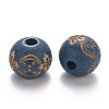 Painted Natural Wood Beads WOOD-N006-03A-07-2