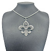 Tibetan Style Alloy Rhinestone Pendant Necklaces for Women Men RH2699-1-4