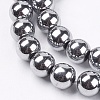 Non-magnetic Synthetic Hematite Beads Strands G-S096-8mm-3-3