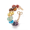 Natural & Synthetic Mixed Gemstone Braided Open Cuff Ring RJEW-JR00507-6